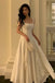 A Line Square Neck Prom Dress, Ankle Length Elegant Evening Gown CHP0346