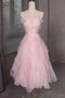 Princess Pink Beaded Ruffle Short Prom Dress Organza Homecoming Dress, Cute Party Dress chh0167