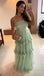 Elegant Strapless Long Mint Green Prom Dress Tulle Formal Party Gown CHP0370