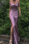 Spaghetti Straps Simple Long Prom Dresses With Split, Evening Gowns CHP0399