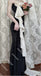 Black Mermaid One-Shoulder Long Prom Dress With Flower, Evening Dresses CHP0406