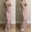 Sparkly Mermaid Spaghatti Straps Light Pink Prom Dress, Long Evening Dresses CHP0411