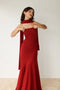 Simple Burgundy Strapless Long Prom Dress, Mermaid Formal Dress CHP0386