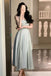 A Line Square Neck Prom Dress, Ankle Length Elegant Evening Gown CHP0346