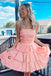 Hot Pink Strapless Multi-Tiered Mini Homecoming Dress chh0171