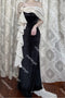 Black Mermaid One-Shoulder Long Prom Dress With Flower, Evening Dresses CHP0406