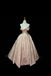 Glitter A-Line Pink Satin  Long Prom Dress, Formal Dress With Lace CHP0401