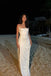 Elegant Mermaid Straps White Long Prom Dress, Birthday Outfits CHP0383