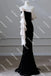 Black Mermaid One-Shoulder Long Prom Dress With Flower, Evening Dresses CHP0406