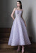 Purple Spaghetti Straps A Line Prom Dress, Ankle-Length Evening Gown CHP0349