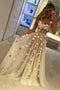 Unique Sweetheart Tulle White Long Prom Dress, White Evening Dress With Hand-Made Flower CHP0097