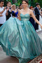 Shiny Sweetheart Blue Long Prom Dresses,Stunning Formal Evening Gowns chp0143