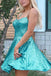 Spaghetti Straps Blue Sequins Short Homecoming Dress,Mini Dress chh0064