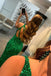 Shiny One Shoulder Mermaid Green Sequins Long Prom Dresses, Formal Evening Dresses CHP0102