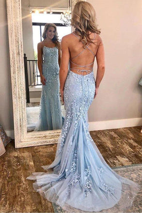 Lakelynn Orange Mermaid Spaghetti Straps Sequined Lace Prom Dress