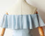 Light Blue Off the Shoulder Chiffon Homecoming Dress, Cute Short Graduation Dress UQ2001