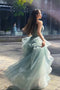 New Arrival A Line Spaghetti Straps Tulle Long Formal Prom Dress, Charming Evening Party Dress CHP0052