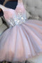 Sequines V-neck Tulle Homecoming Dress Shining Short Prom Dress UQ2141